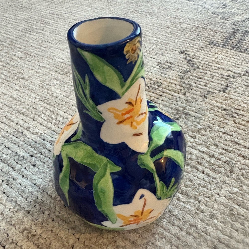Anthropologie Floral Ceramic Vase